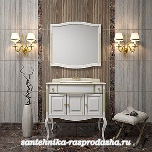 Комплект мебели Opadiris Лаура 100 белая с патиной
