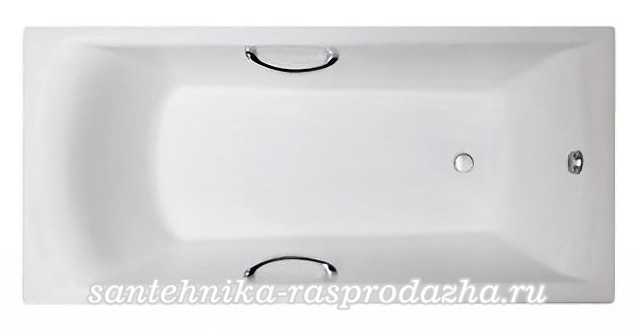 Чугунная ванна Castalia Prime 1800х800х480 с хром ручками