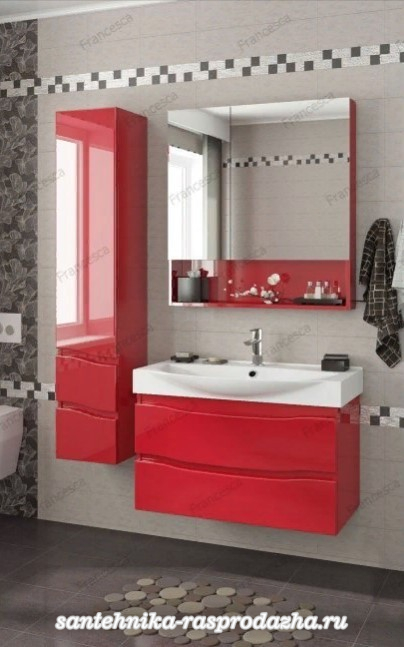 Комплект мебели Francesca Forte 85 подвесная красный (2 ящика, ум. Элвис 85)