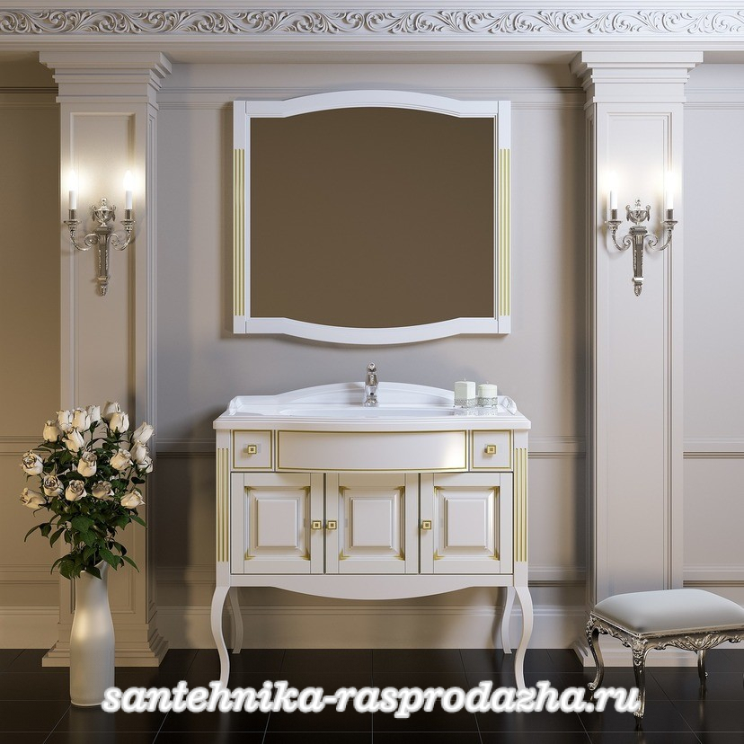 Комплект мебели Opadiris Лаура 120 белый с патиной